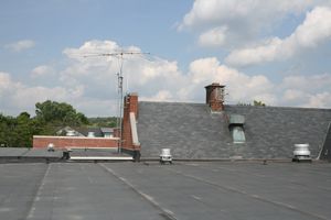 WUVT STL antenna atop Squires Student Center